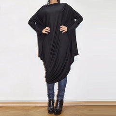 Batwing Sleeve Loose Asymmetric Long Dress
