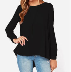 Oversized Sexy Casual Loose Chiffon Tops Long Sleeve