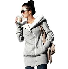 Thick Fleece Warm Sweatshirt Zipper Hoodie