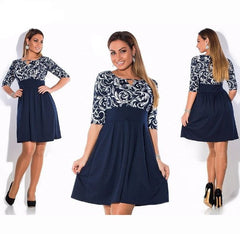 Midi Casual Patchwork Loose Dress