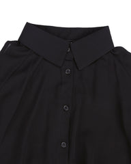 Turn Down Collar Long Sleeve Off Shoulder Long Chiffon Blouse