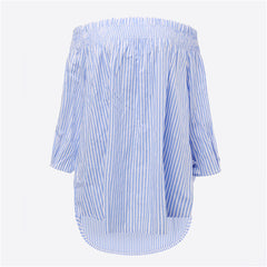 Sexy Off Shoulder Slash Neck Blouse Shirts Casual 3/4 Sleeve