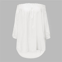 Sexy Off Shoulder Slash Neck Blouse Shirts Casual 3/4 Sleeve