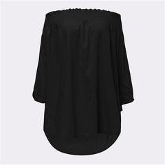 Sexy Off Shoulder Slash Neck Blouse Shirts Casual 3/4 Sleeve