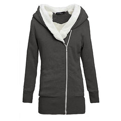Thick Fleece Warm Sweatshirt Zipper Hoodie