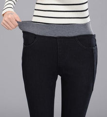 High Waist Thicken Fleeces Elastic Waist Pencil Pant