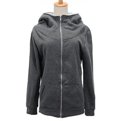 Fashion Zipper Up Thick Fleece Outwear Casual Coats Jacket