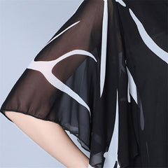 Half Sleeve Chiffon Shirts Women Printed Tops