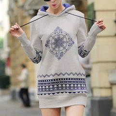 Casual Loose Geometric Printed