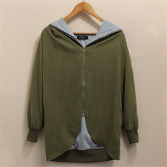 Winter Warm Sweatshirts Casual Solid Hooded Zipper