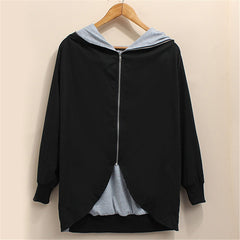 Winter Warm Sweatshirts Casual Solid Hooded Zipper