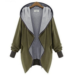 Winter Warm Sweatshirts Casual Solid Hooded Zipper