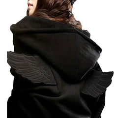 3D Angle Wings Hooded Casual Full Sleeve Fleece Jacket