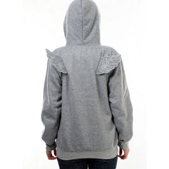 3D Angle Wings Hooded Casual Full Sleeve Fleece Jacket