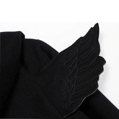 3D Angle Wings Hooded Casual Full Sleeve Fleece Jacket