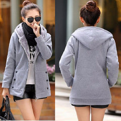 Zip-up Solid Full-Sleeve Hooded Casual Sweatshirt