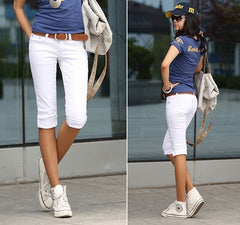 Slim Elastic Cotton Candy Capris Women Pants