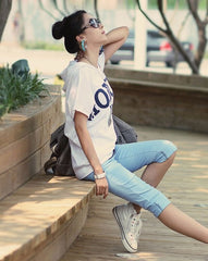 Slim Elastic Cotton Candy Capris Women Pants