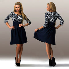 Floral Half Sleeve Slim Elegant Fit Casual Sexy A-Line Mini Dress