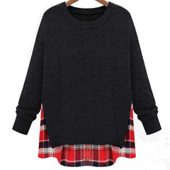 Slim Hoodies Sweatshirt Pullover Plaid