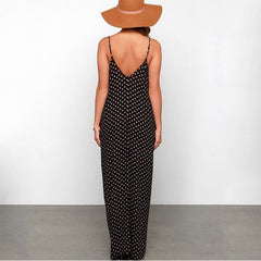 Strapless Polka Dot Casual Loose Long Maxi Summer Dress