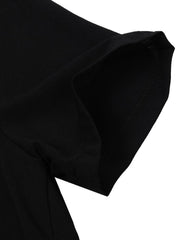 Chiffon Split Backless Short Sleeve Loose Irregular Hem Tops