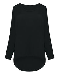 Batwing Long Sleeve Casual Loose Solid Top Shirt Sweater