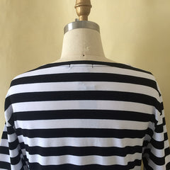 Striped Knee-Length Casual O-neck Loose Dress