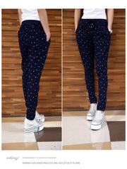 Casual Loose Tie Elastic Waist Pencil Harem Pants