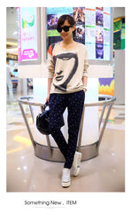 Casual Loose Tie Elastic Waist Pencil Harem Pants