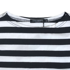 Striped Knee-Length Casual O-neck Loose Dress