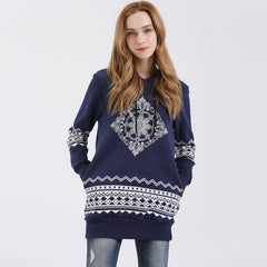 Casual Loose Geometric Printed