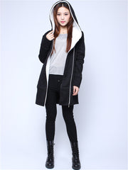 Thick Fleece Warm Sweatshirt Zipper Hoodie