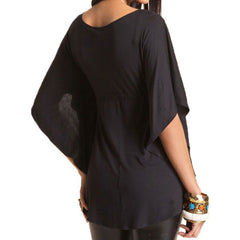 Loose Sexy V-Neck Batwing Sleeve Tee Tops