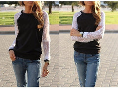 Long Sleeve Lace Crochet Pullovers