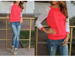 Long Sleeve Lace Crochet Pullovers