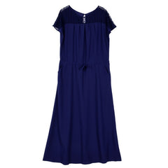 Short Sleeve Lace Long Dress