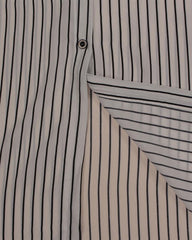 Women Lapel 3/4 Sleeve Striped Long Blouse