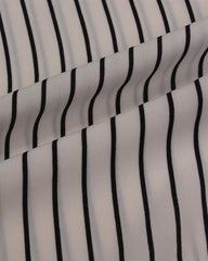 Women Lapel 3/4 Sleeve Striped Long Blouse