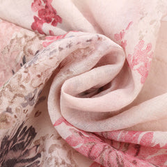 Floral Print 3/4 Sleeve Linen Button Casual Long Blouse