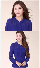 Long Sleeve Women Chiffon Blouse