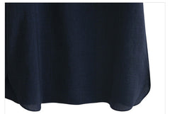 Chiffon Patchwork Short Sleeve O-neck Straight Midi Dress