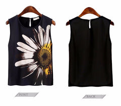 Sunflower Blouses Fashion Sexy Floral Shirt