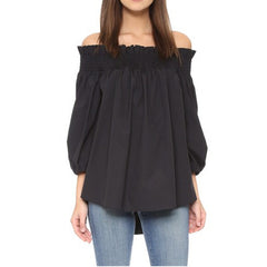 Sexy Off Shoulder Slash Neck Blouse Shirts Casual 3/4 Sleeve