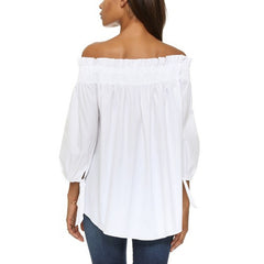 Sexy Off Shoulder Slash Neck Blouse Shirts Casual 3/4 Sleeve