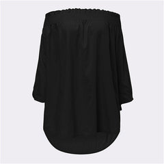 Sexy Off Shoulder Slash Neck Blouse Shirts Casual 3/4 Sleeve