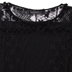 Short Tassel Solid White Mini Lace Dress