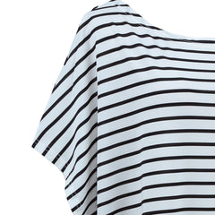 Long Maxi Loose Dress Striped Batwing Sleeve Off-shoulder