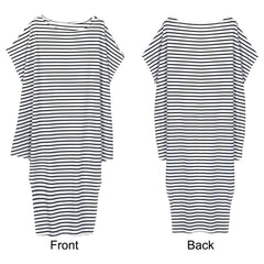 Long Maxi Loose Dress Striped Batwing Sleeve Off-shoulder