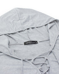 Sexy V Neck Bandage Asymmetric Hooded Blouse